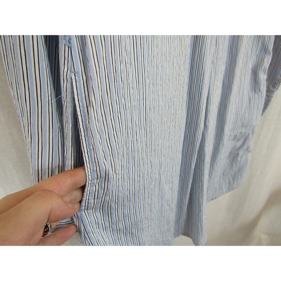LOFT XS Striped Pocket Shirtdress Blue White Striped Mini Dress *No belt* - Picture 4 of 7
